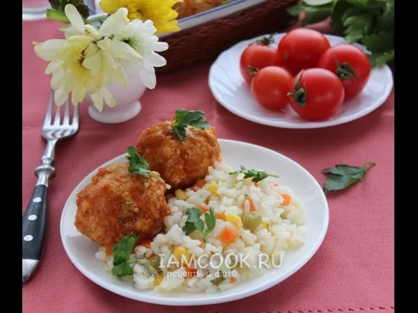 Фото готового блюда: Куриные тефтели с тыквой