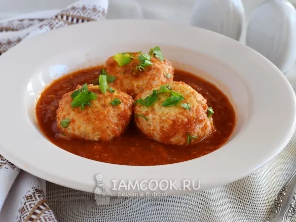 Фото блюда: Тефтели из куриного фарша с подливкой