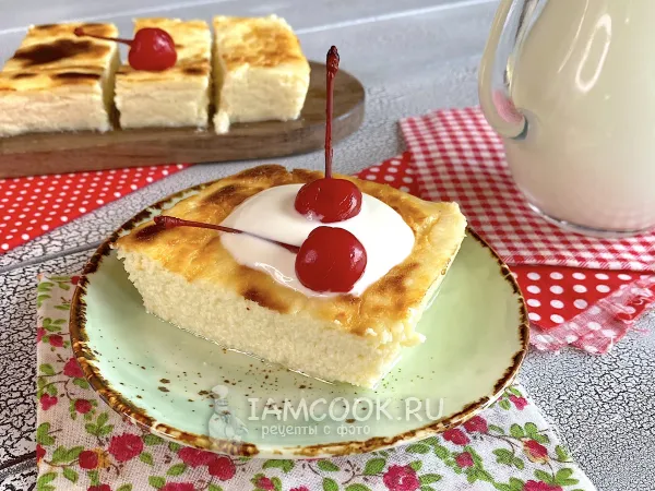 Фото блюда: Творожная запеканка с манной кашей