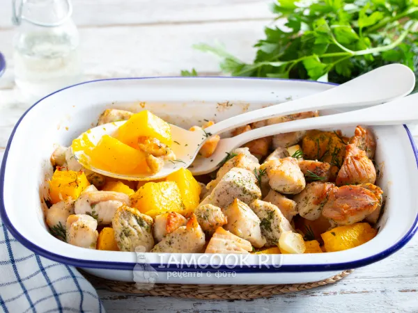 Фото блюда: Индейка с тыквой в духовке