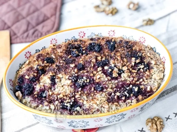 Фото блюда: Запеченная овсянка с ягодами