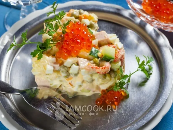 Фото блюда: «Оливье» с раковыми шейками