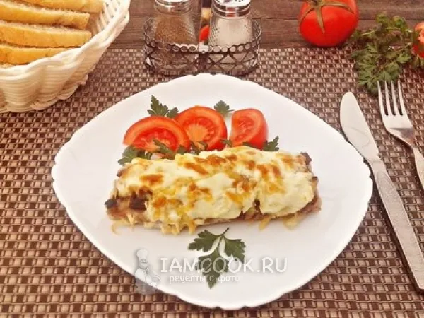 Фото блюда: Мясо по-капитански с грибами