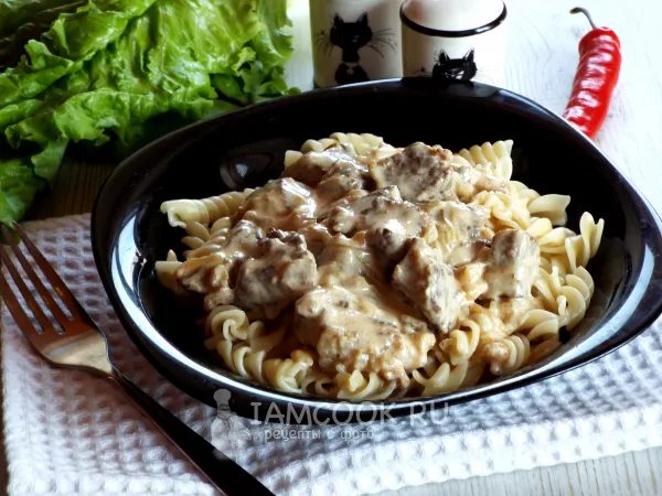 Фото блюда: Гуляш из говядины в сливочном соусе