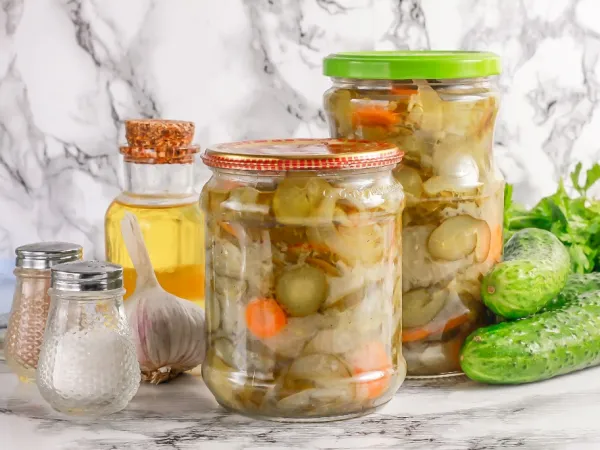 Фото блюда: Салат из огурцов по-польски на зиму