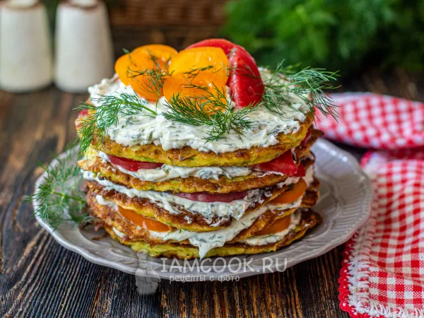 Фото блюда: Кабачковый торт с творожным сыром