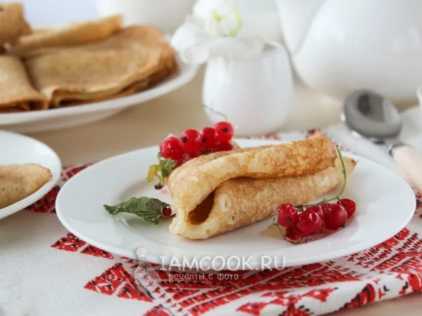 Фото блюда: Пышные блины с дырочками