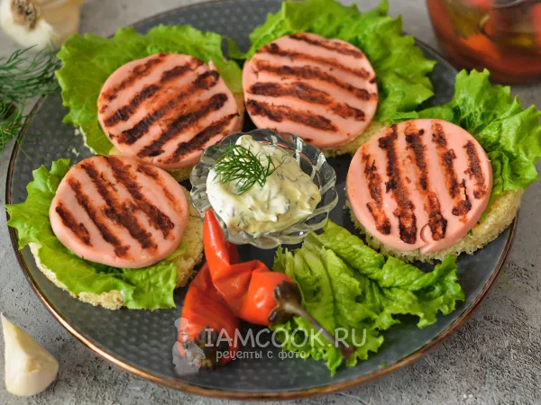 Фото блюда: Бутерброды с жареной колбасой