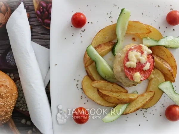 Фото блюда: «Сливочные» фрикадельки с картофелем фри