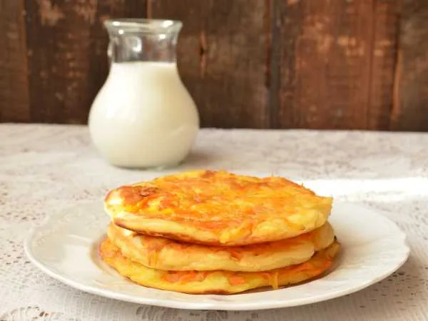 Фото блюда: Блины с припеком из яблок и моркови
