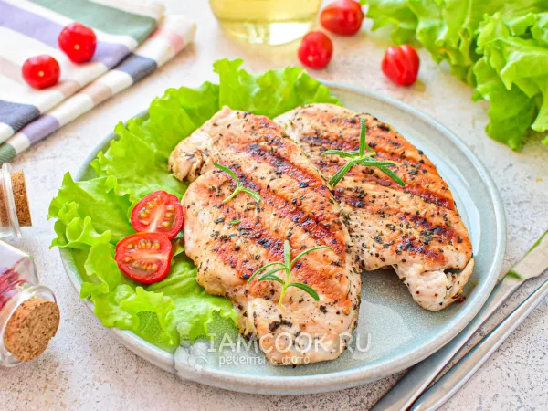 Фото блюда: Стейк из индейки на гриле (электрогриле)