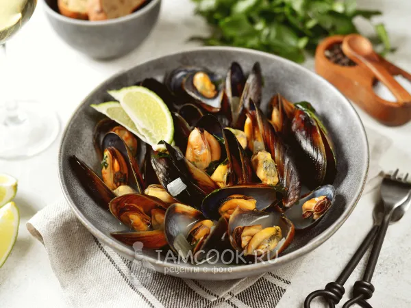 Фото блюда: Мидии в белом вине