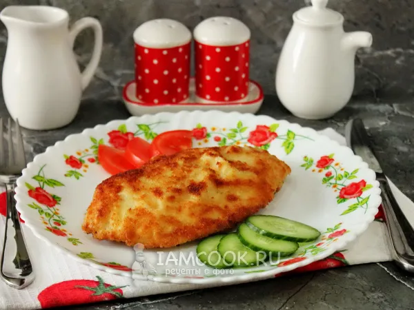 Фото готового блюда: Куриный шницель с капустой