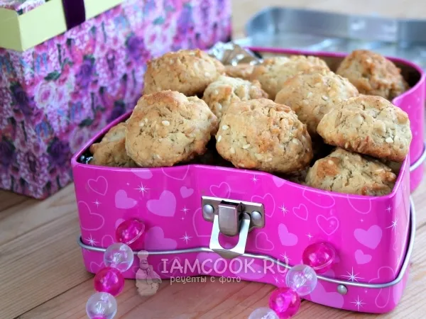 Фото готового блюда: Печенье с кунжутом и овсянкой