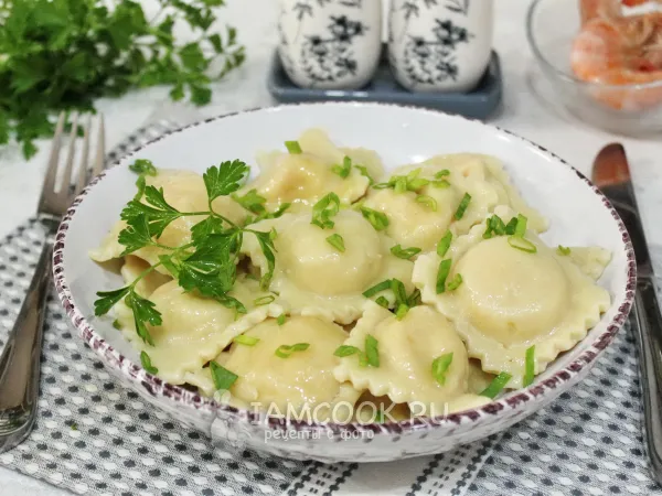 Фото блюда: Равиоли с крабом и креветками