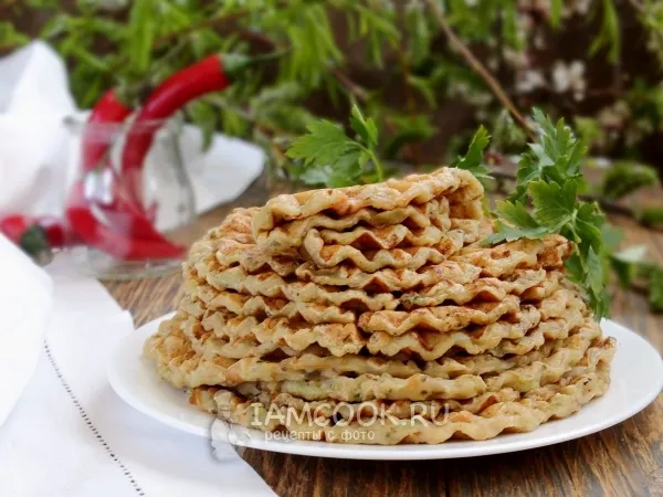 Фото блюда: Постные вафли в электровафельнице