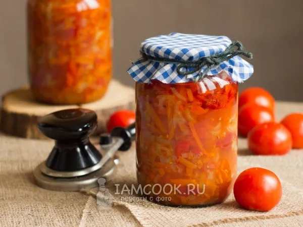 Фото блюда: Овощной салат с морковью на зиму