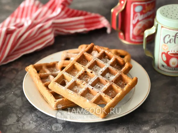 Фото готового блюда: Имбирные вафли в вафельнице