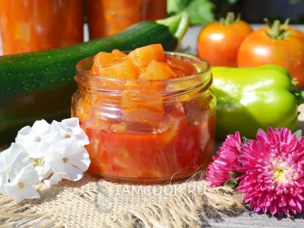 Фото блюда: Лечо из кабачков с томатной пастой