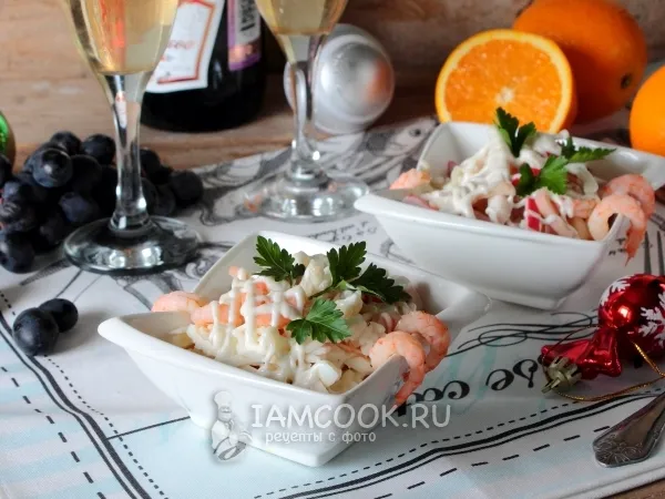 Фото готового блюда: Салат из морепродуктов «Королевский»