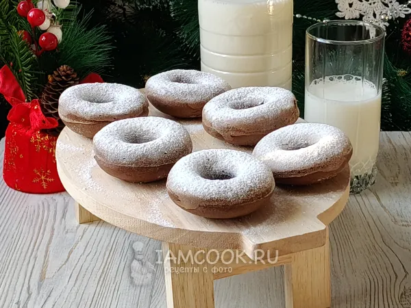 Фото готового блюда: Шоколадные пончики