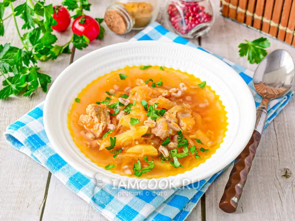 Фото блюда: Уральские щи с квашеной капустой и перловкой