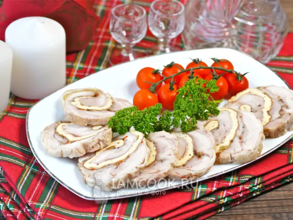 Фото блюда: Куриный рулет с омлетом