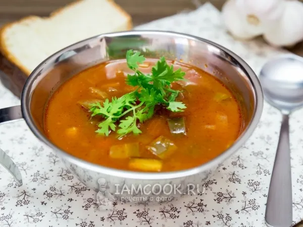 Фото блюда: Постный суп с баклажанами и нутом