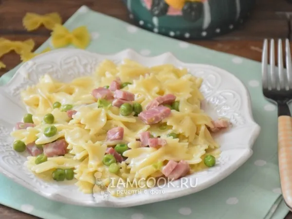 Фото блюда: Паста с ветчиной в сливочном соусе
