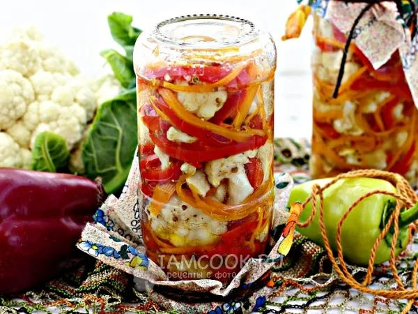 Фото готового блюда: Цветная капуста по-корейски на зиму