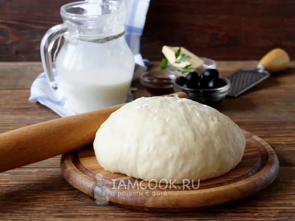 Фото блюда: Тесто для пиццы на кефире без дрожжей