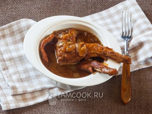 Фото готового блюда: Кролик, тушенный в пиве