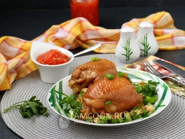 Фото готового блюда: Курица в соусе «Амарант»