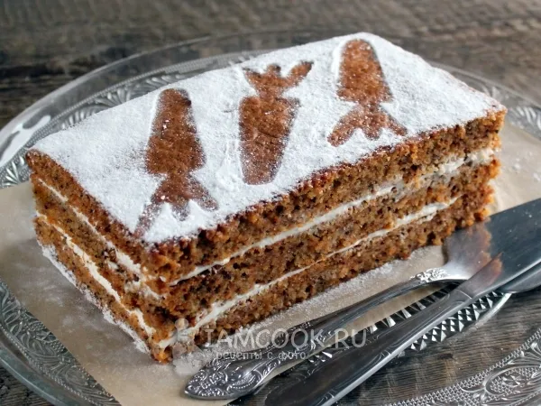 Фото блюда: Морковный торт со сметанным кремом