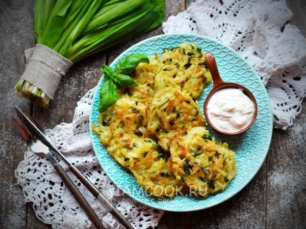 Фото готового блюда: Драники с черемшой