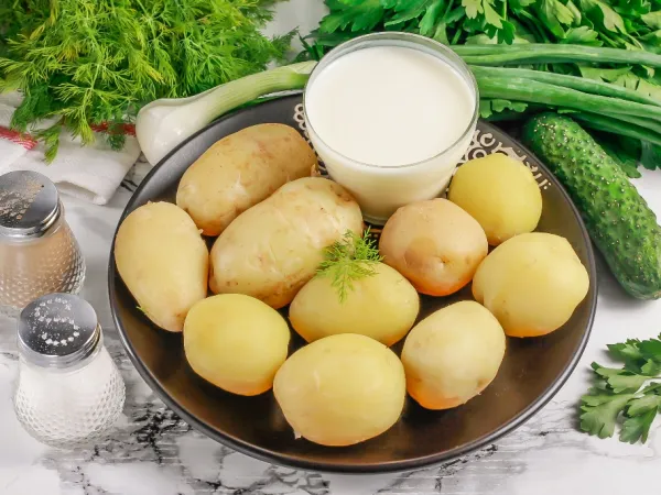 Фото готового блюда: Картошка для окрошки в микроволновке