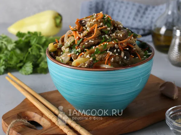 Фото готового блюда: Салат из баклажанов по-корейски