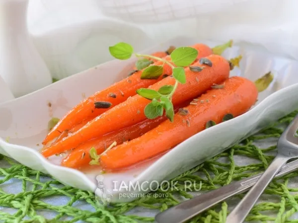 Фото блюда: Гарнир из глазированной моркови с тимьяном