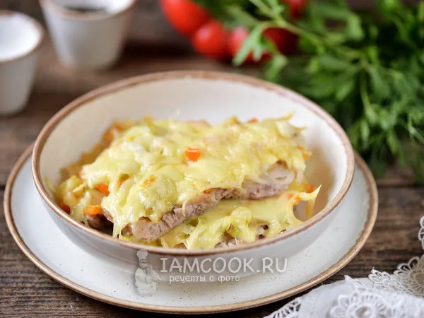 Фото готового блюда: Мясо по-французски с болгарским перцем