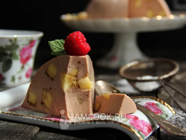 Фото готового блюда: Десерт из банана и сметаны с творожным сыром (на желатине)