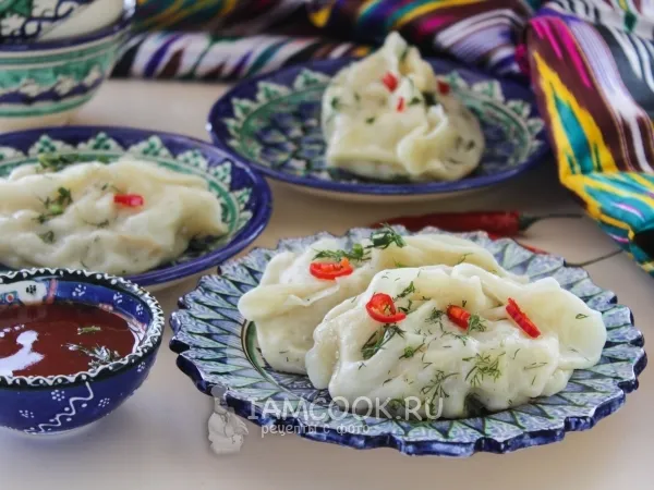 Фото блюда: Постные манты с картошкой