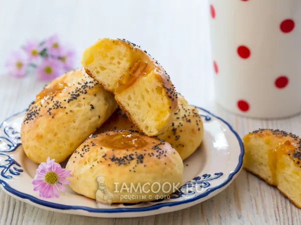 Фото блюда: Творожные булочки с джемом