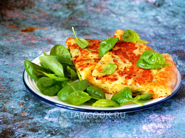 Фото блюда: Быстрая лепешка с сыром и овощами