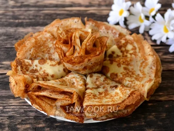 Фото готового блюда: Тонкие блины на простокваше (с дырочками)
