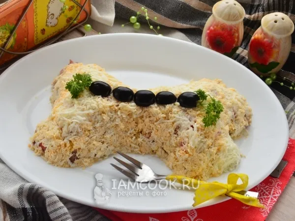 Фото блюда: Салат со свининой и сыром «Кость»