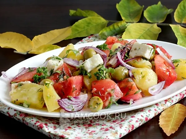 Фото готового блюда: Теплый салат с картофелем