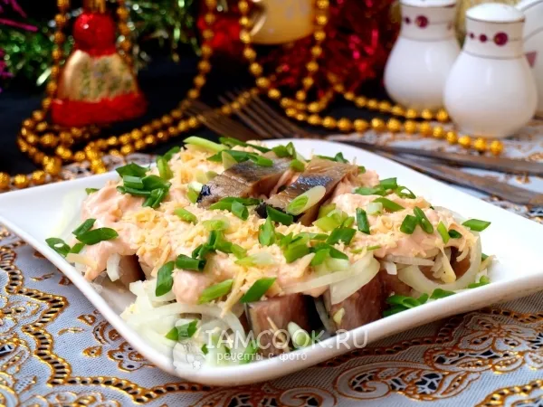 Фото блюда: Сельдь в сырном соусе