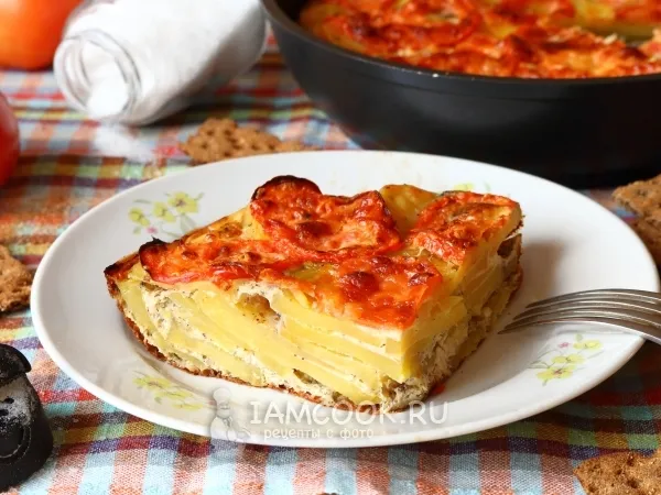 Фото блюда: Запеканка из картошки с помидорами в духовке