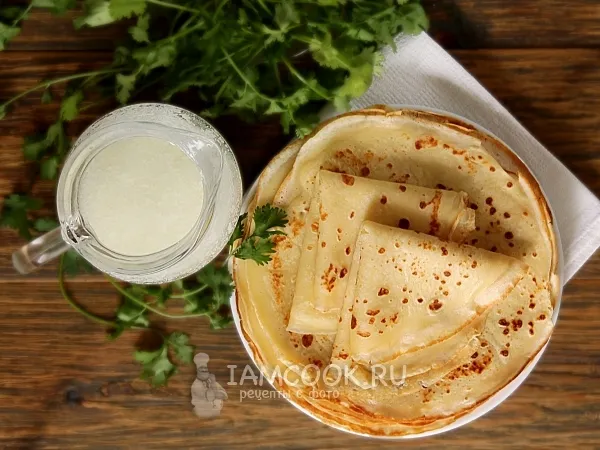 Фото готового блюда: Тонкие блины на кислом молоке