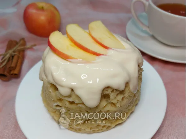 Фото блюда: Кекс с яблоками в микроволновке